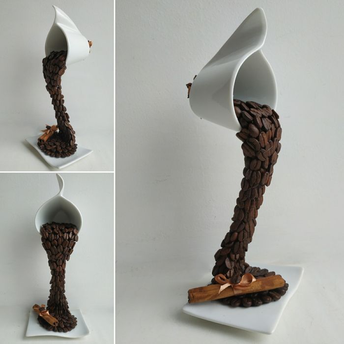 Топіарій кавове дерево паряща чашка кавова новий рік ялинка монети ка