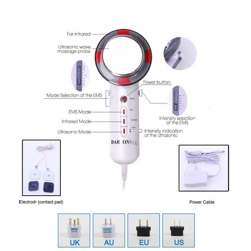 3в1 Ультразвукова кавітація EMS RF машина Масажер для схуднення тіла