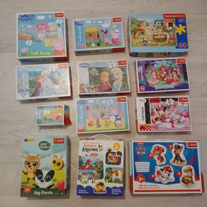 Puzzle świnka Peppa psi patrol minnie