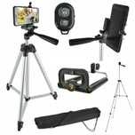 Statyw 133cm + Pilot Uchwyt na Telefon Kamerę Aparat Zestaw 4w1 Tripod