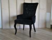 Krzesło Kania czarny welur z kryształkami Swarovskiego