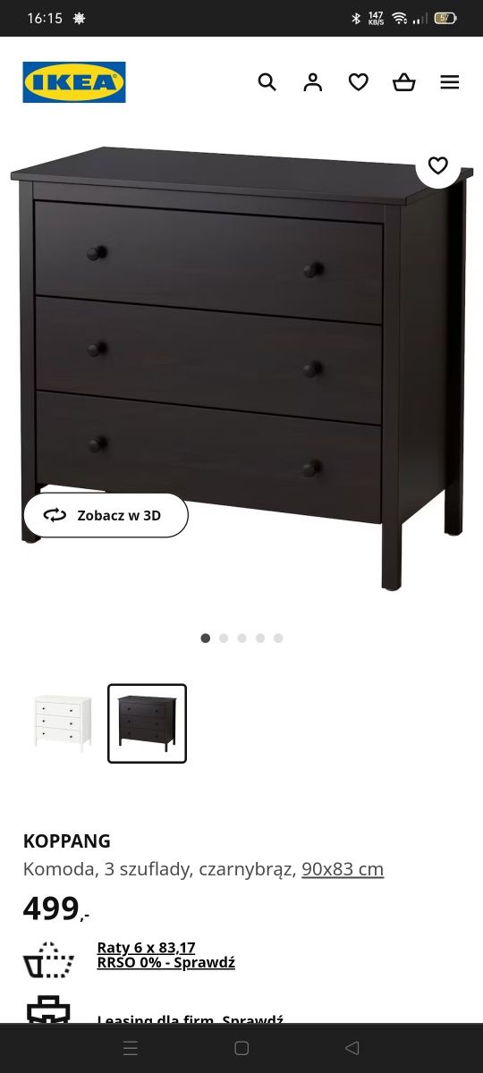 Komoda IKEA koppang czarna