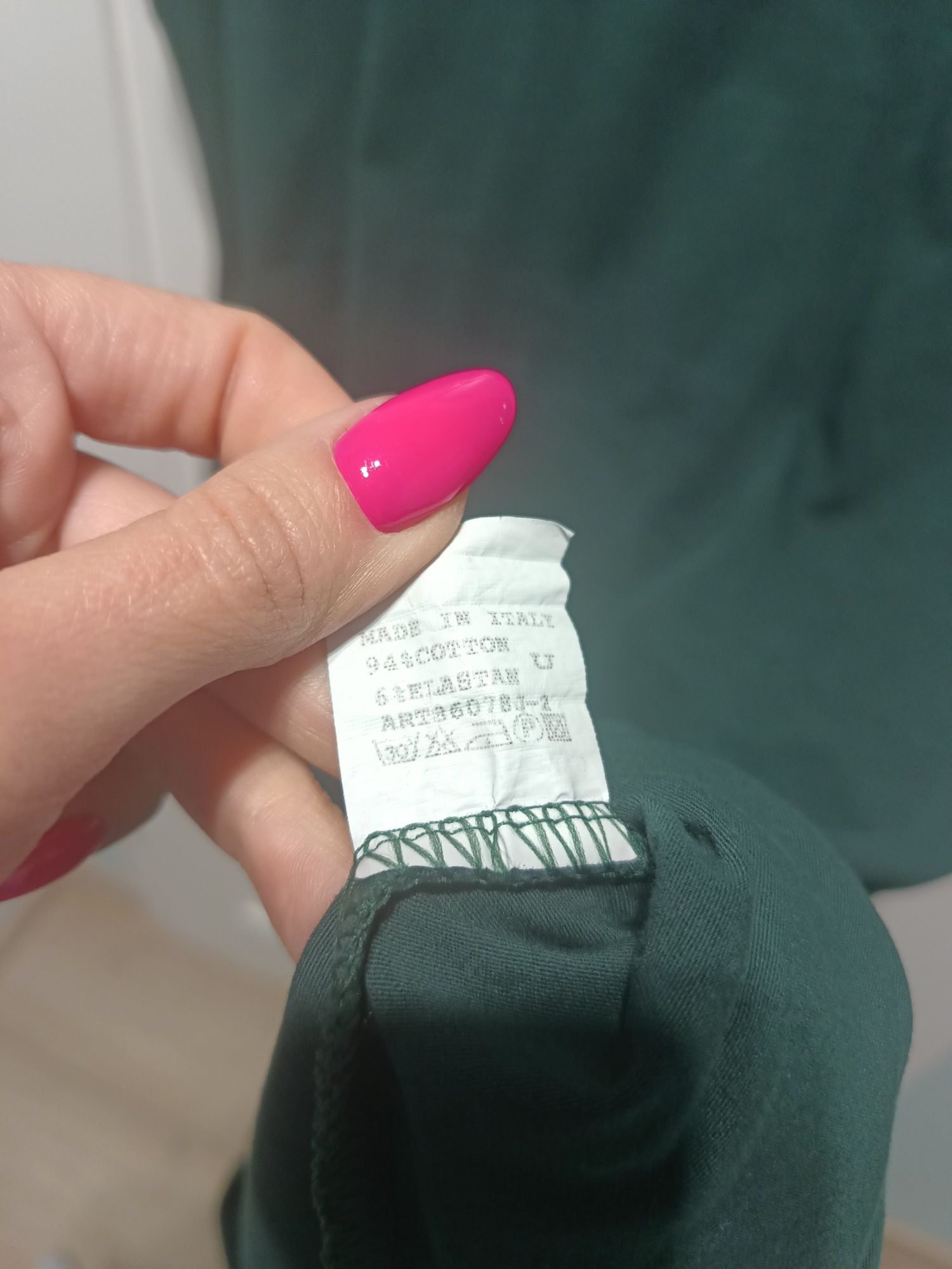 Nowa włoska sukienka tunika dresowa L butelkowa zieleń