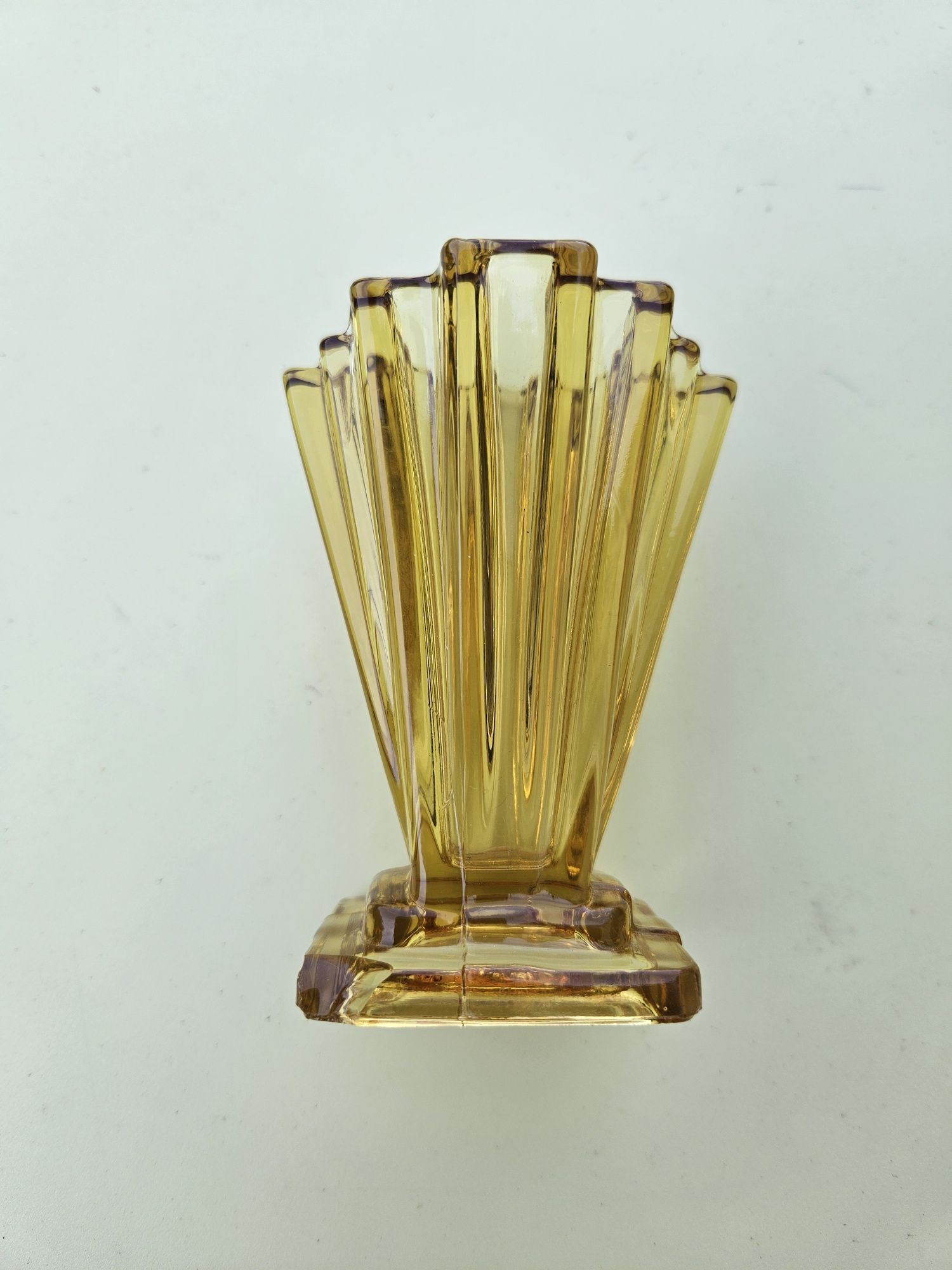 Bagley przedwojenny wazon amber Art Deco