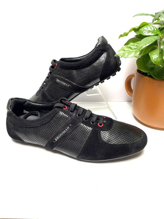 Buty Skórzane Sportowe Adidasy Męskie  Uniseks Czarne Brooman R.40