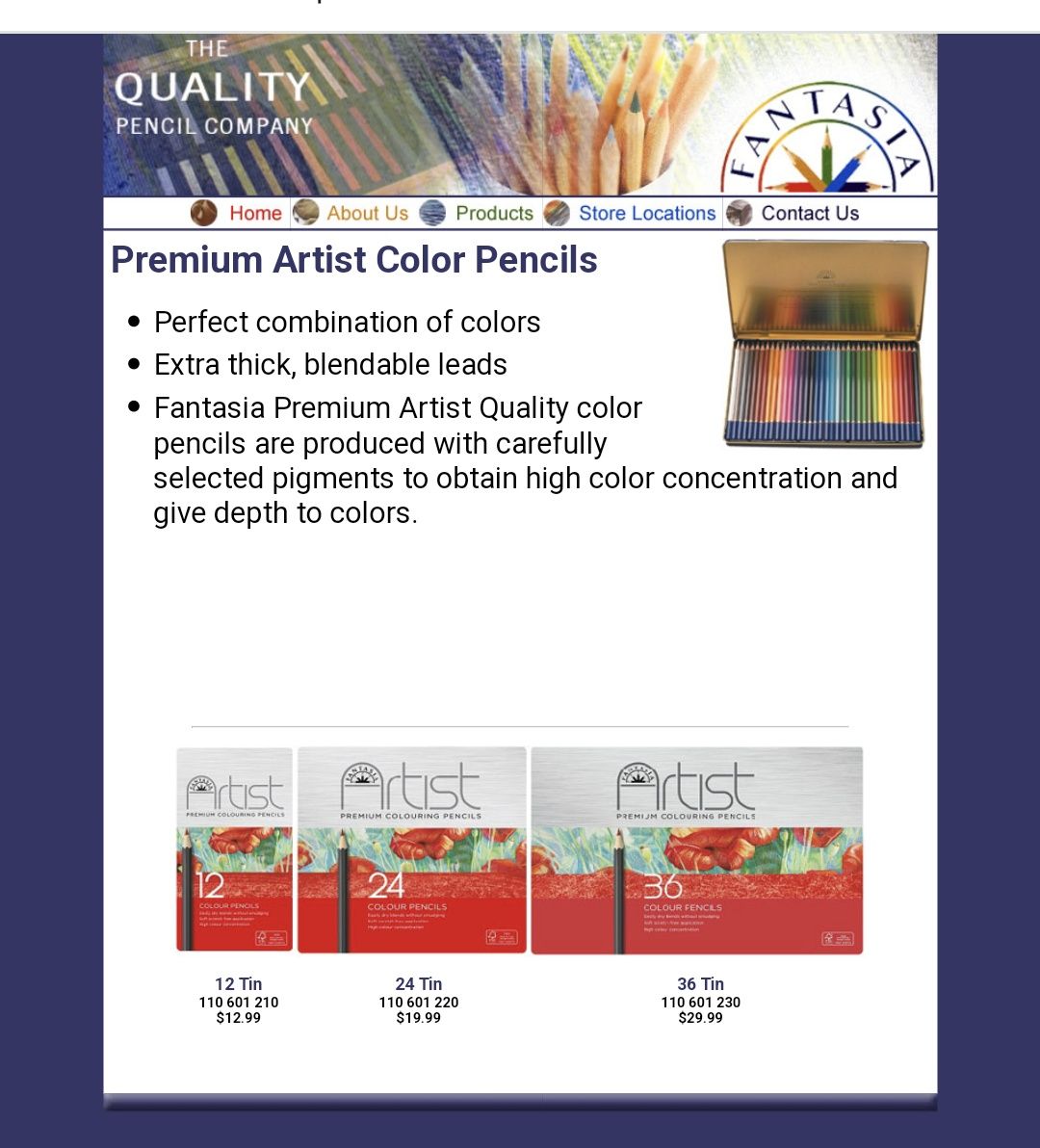 Premium artist colour pencils 36 шт Fantasia Индонезия