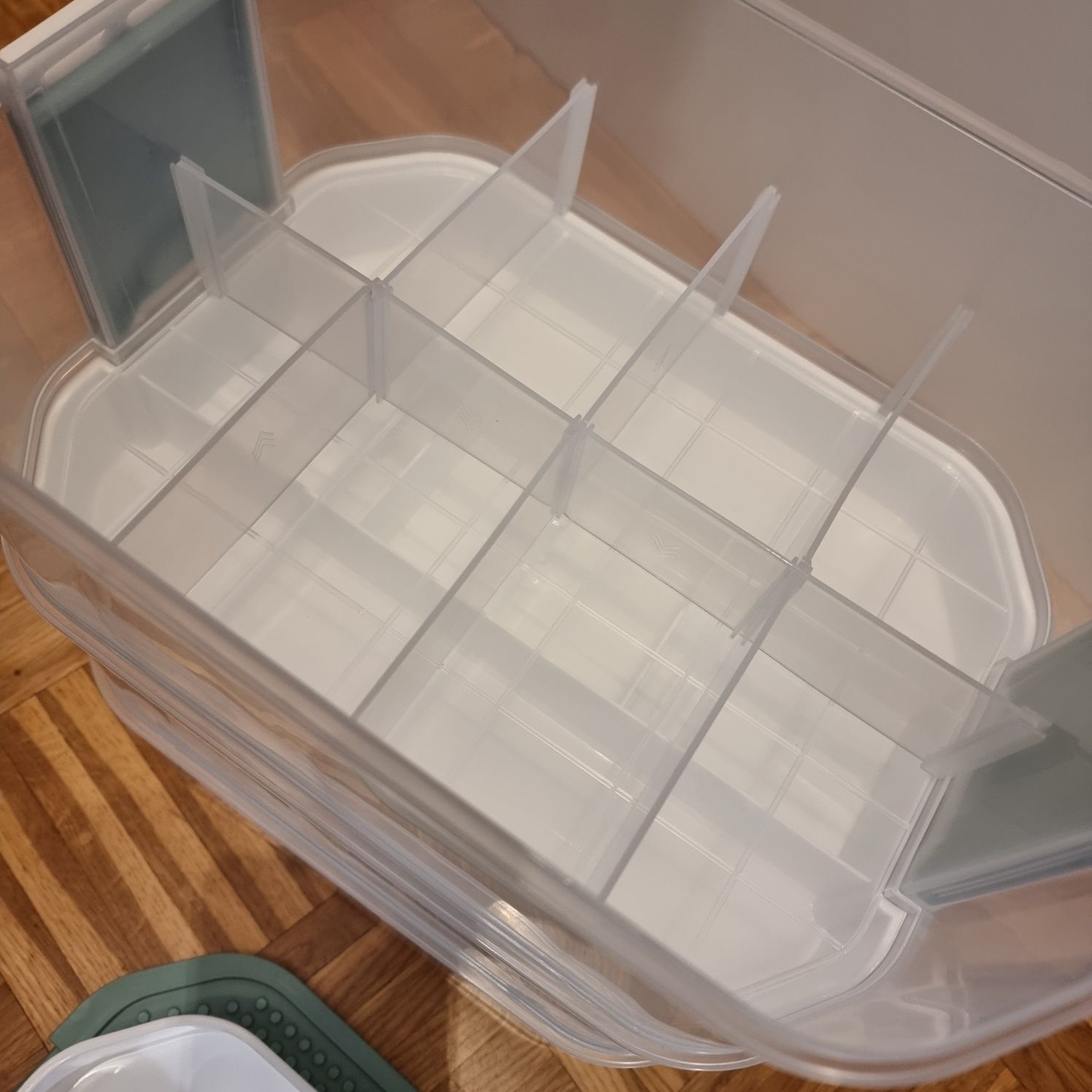 Plastikowe pudełko do przechowywania klocków 3 poziomowy