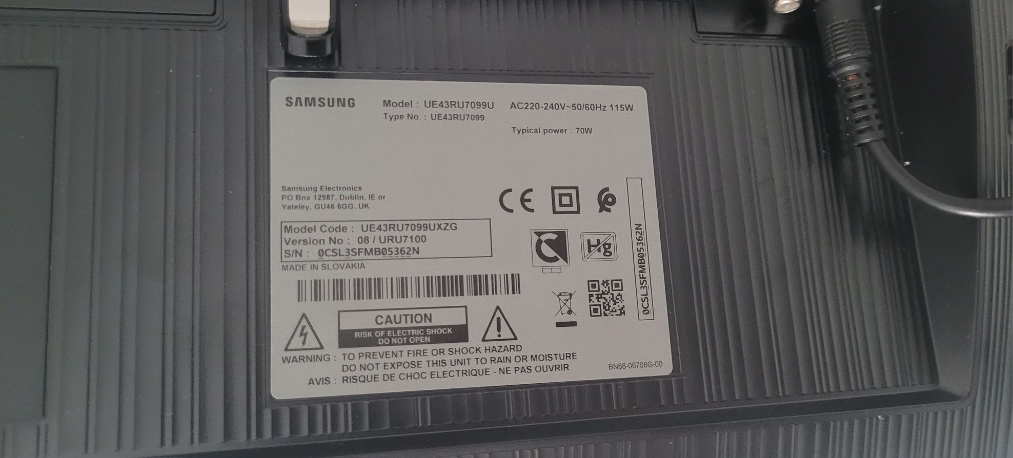 Samsung Smart TV 43' 4K UHD Tizen WiFi