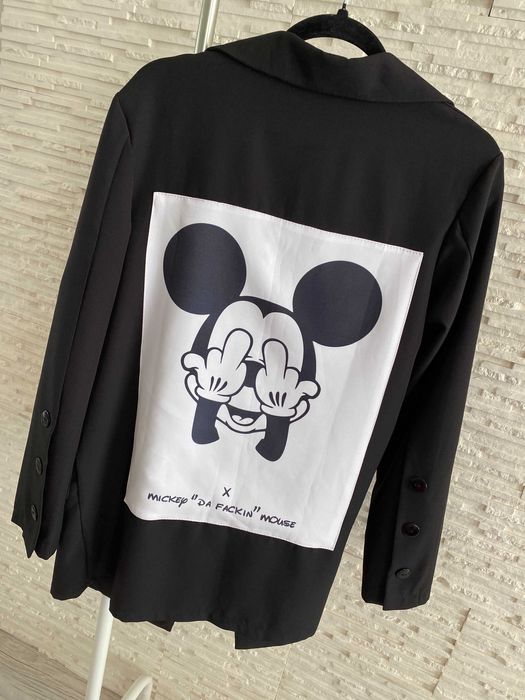 Exclusive hit dłuższa marynarka z myszką miki Mickey S-M-L