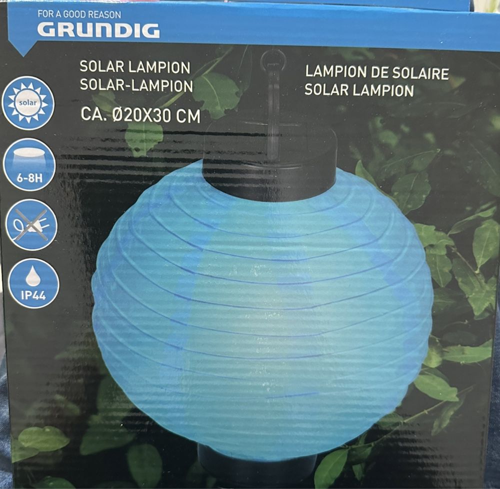 Lampion solarny niebieski