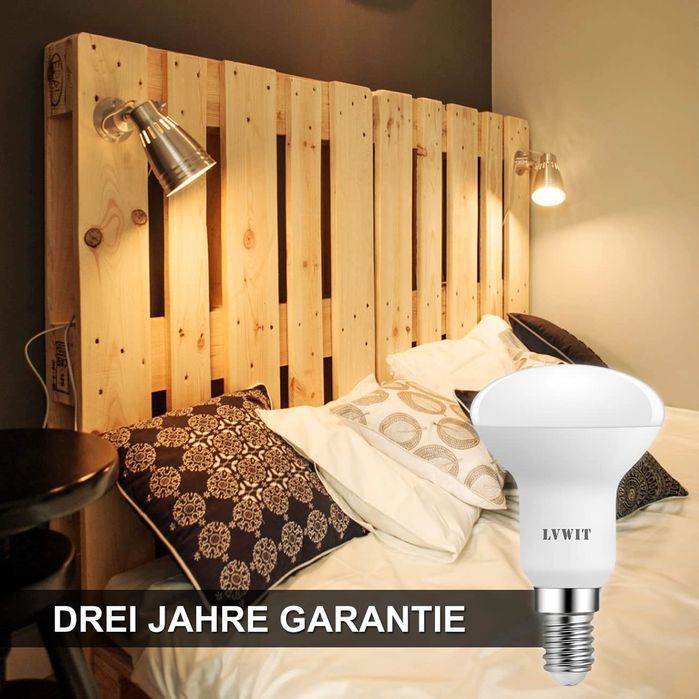 Żarówki LED E14 LVWIT 6-pak 4,9 W ciepła biel R50 470 lm 2700 K