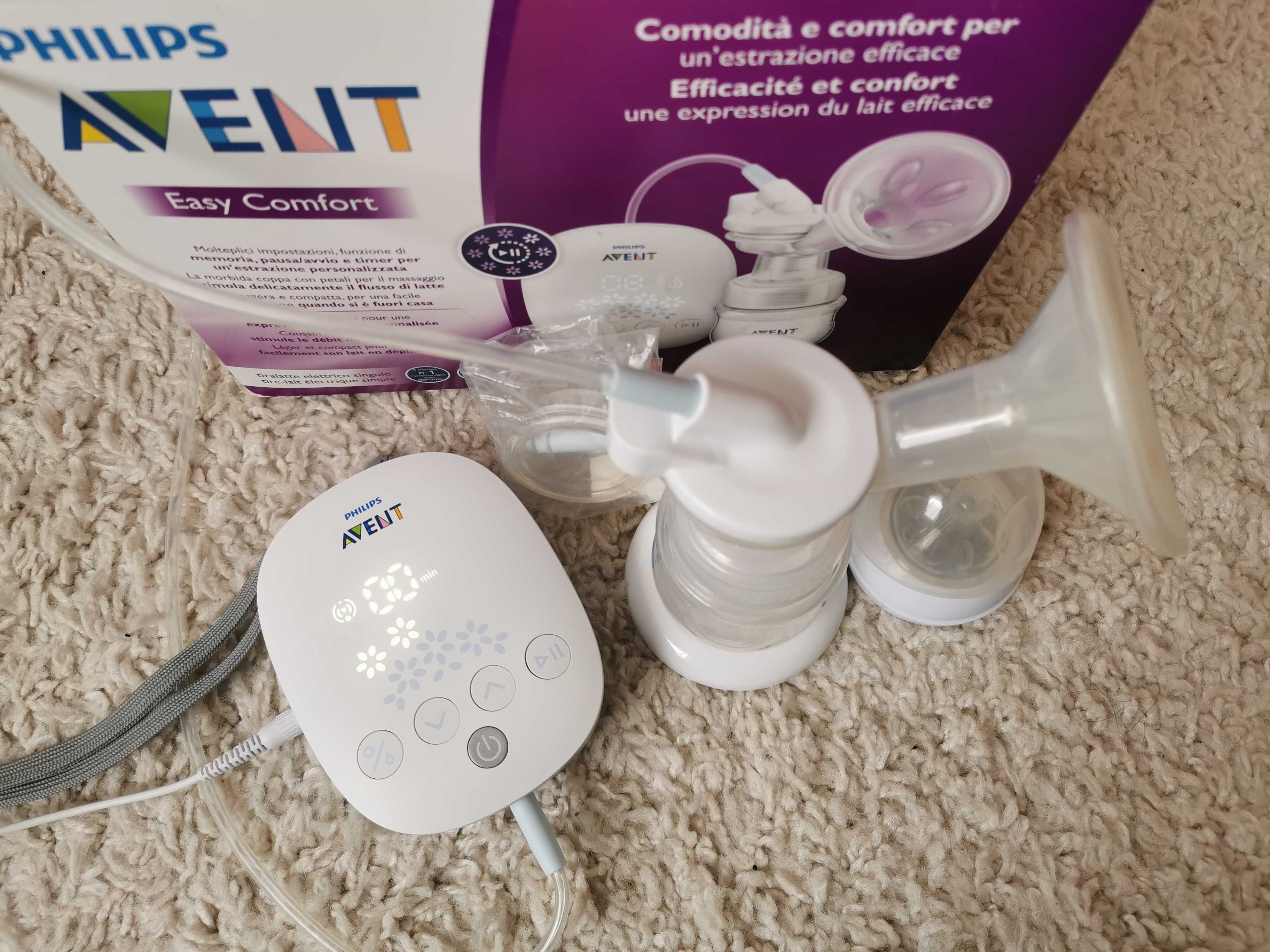 Avent Easy Comfort Laktator Pojedynczy Elektryczny z Butelką