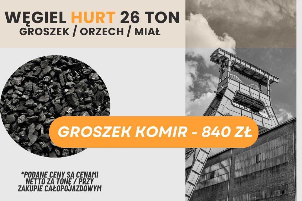 KOMIR Węgiel GROSZEK - Dostawa Luzem / 5-25 mm