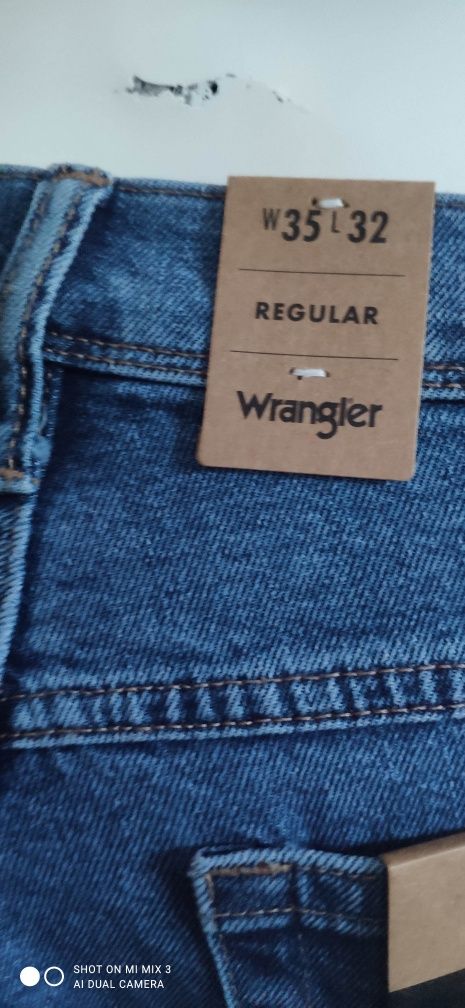 Wrangler Regular Stonewash wyprzedaż męskie jeansy 35/32 jak 34/32