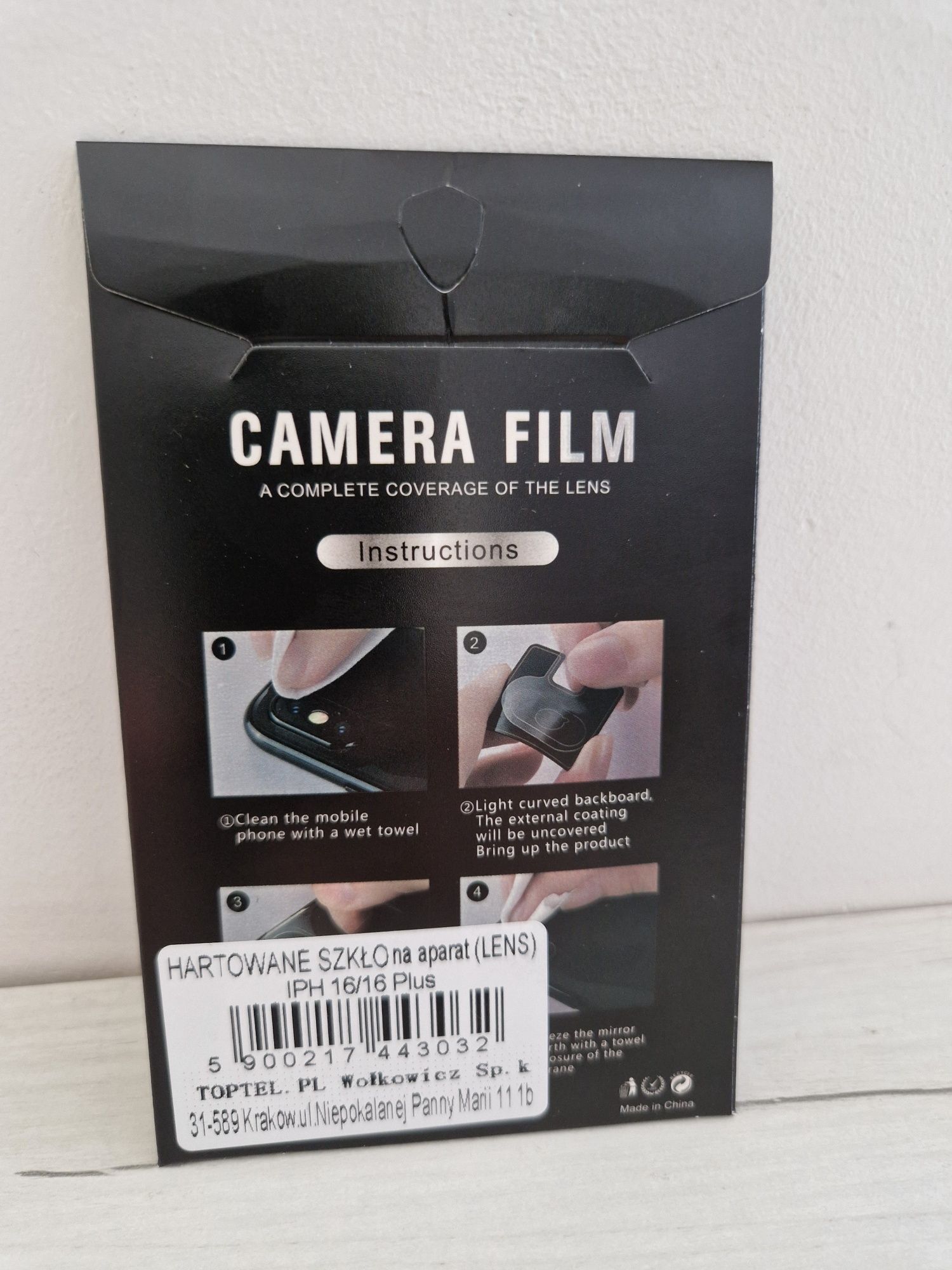 Hartowane szkło na aparat (LENS) do Iphone 16/16 Plus (wyspa)