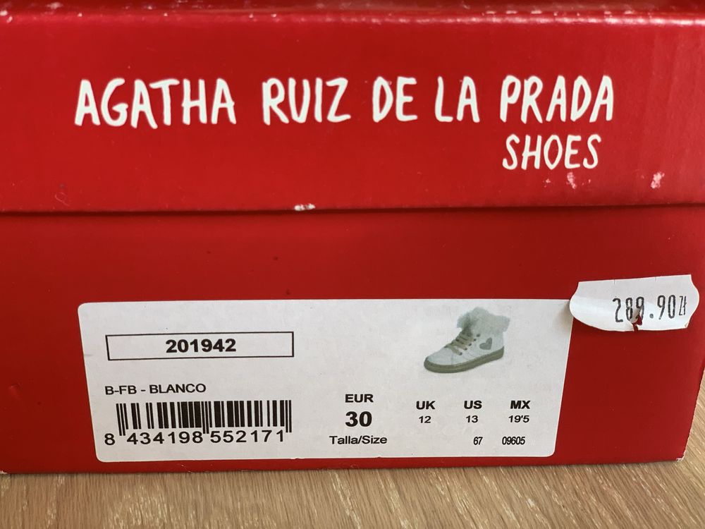 Nowe Skórzane trzewiki Agatha Ruiz de la Prada - rozmiar 30