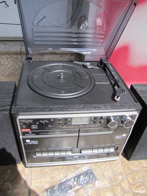 Auna Wieża stereo Bluetooth gramofon radio CD/MP3 USB magnetofon x 2