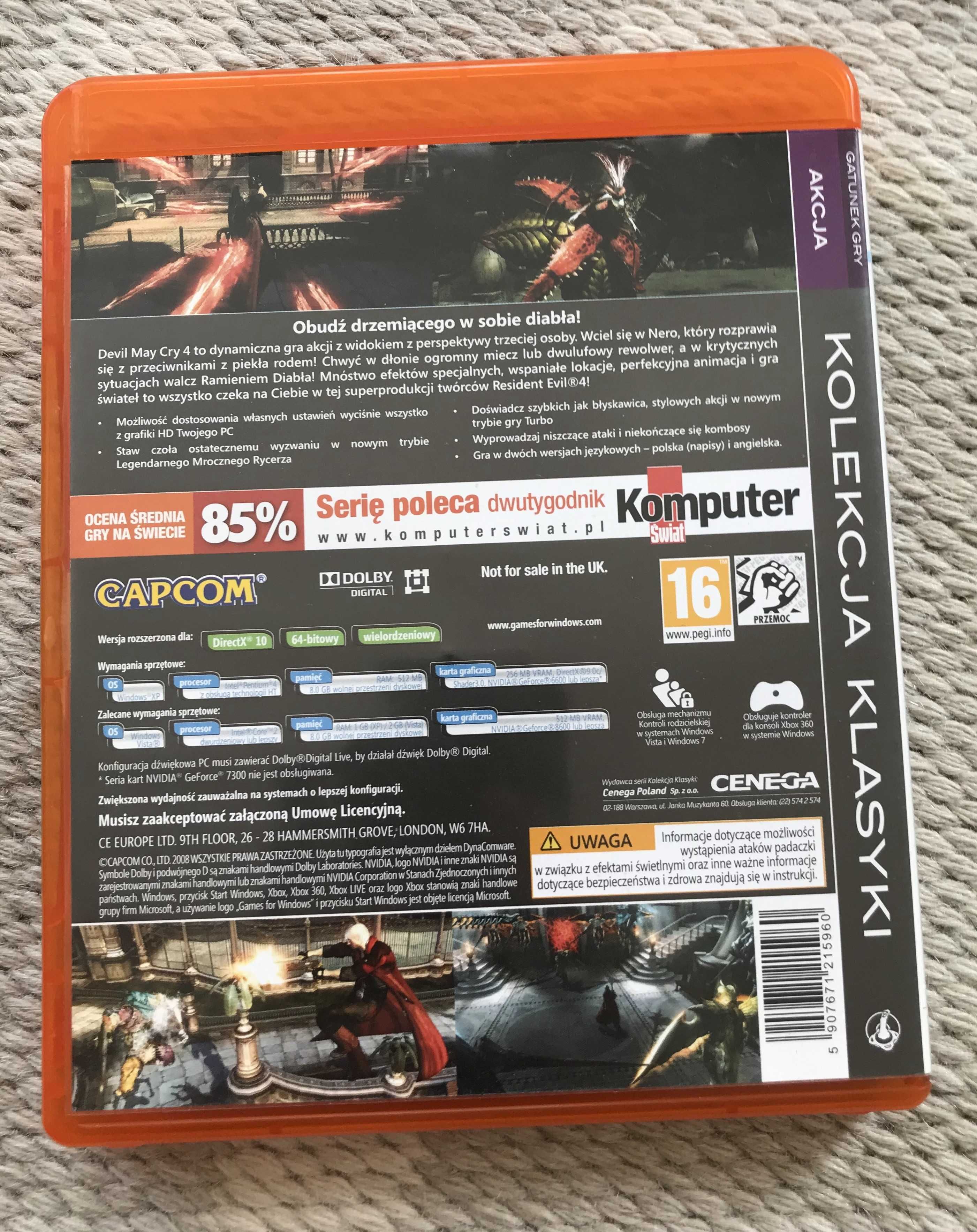Devil may cry, oryginalne pudełko i płytka (aktywowane i używane)