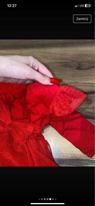 Piekna sukienka z kokardka 74 80 raz założona