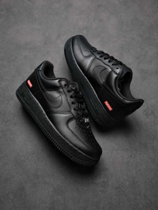 Buty meskie Mokasyny Nike_Air_Force_1_Low_Supreme_Black R.46