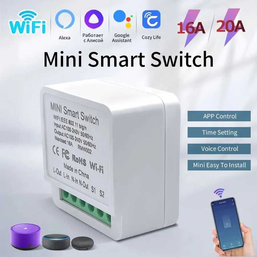 Mini smart switch WiFi dopuszkowy inteligentny sterownik