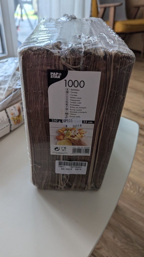 Papierowe Kraft kraftowe opakowanie na frytki 32,5x23x23