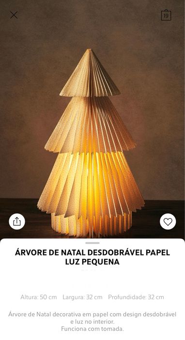 Árvore De Natal Desdobrável Papel Luz Pequena Zara Home NOVO