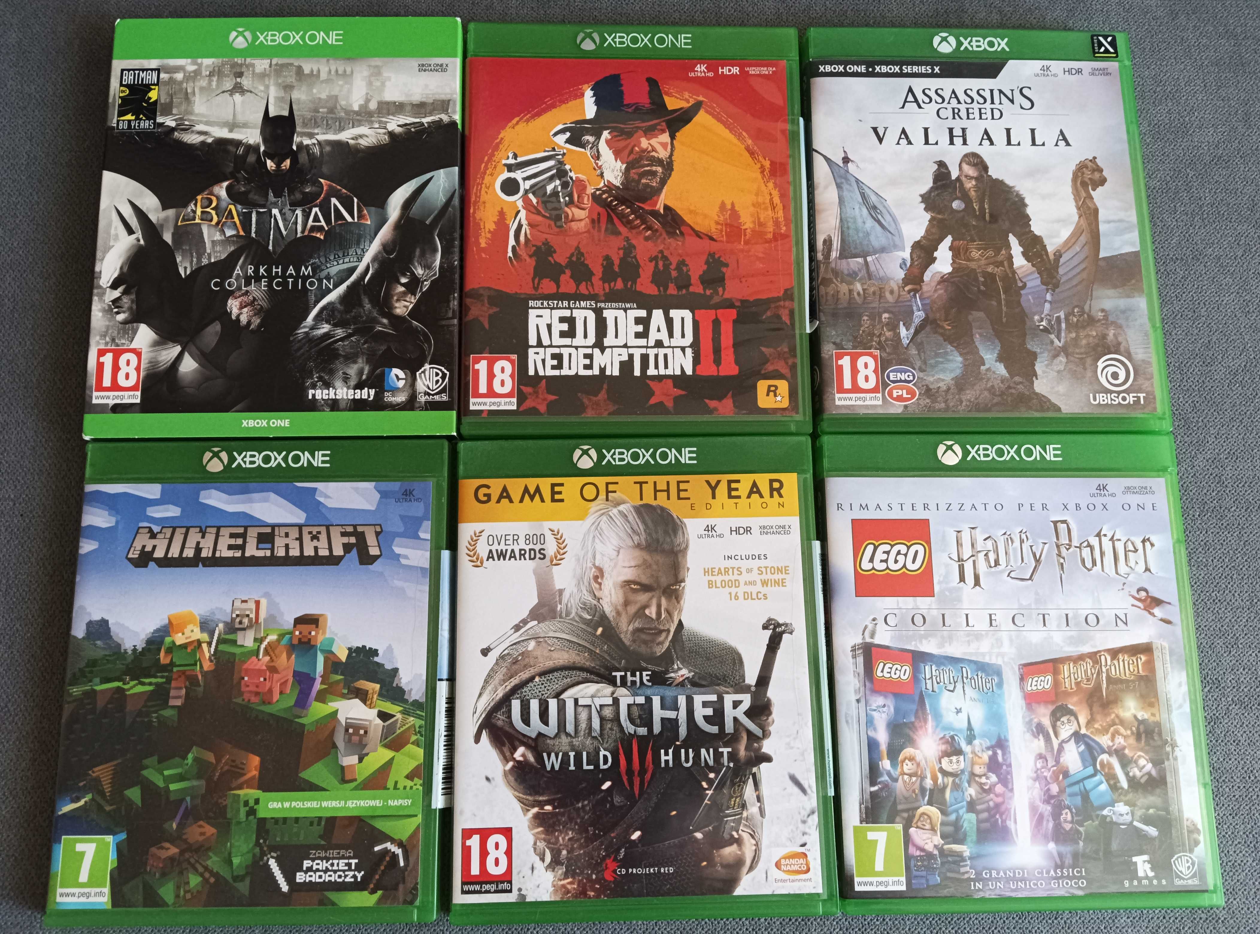 Gry Xbox ONE. Minecraft/RDR2/Batman Collec./Lego Harry Potter Collec.