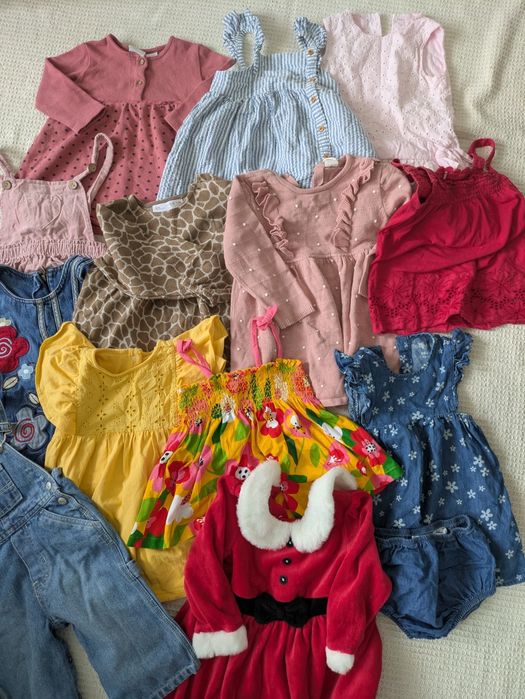 Paka ubrań dla dziewczynki 80-86 30 elementów