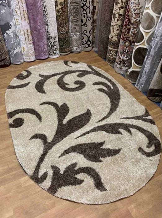 Овальный ковёр шагги Shaggy Beige 2x3метра.