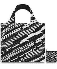 LOQI kultowa uniwersalna torba shopper art geometric black white