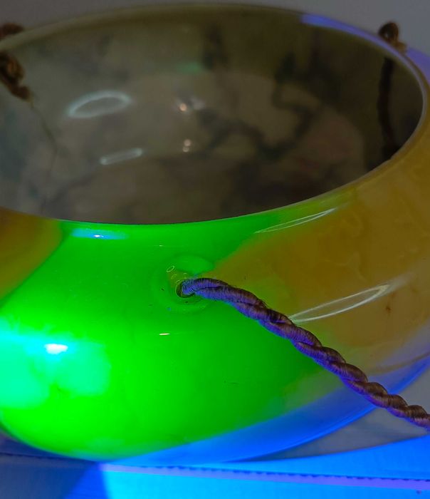 Klosz do lampy sufitowej, szkło uranowe, art deco