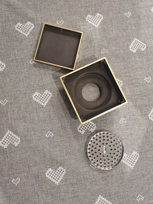 Pokrywa odpływu prysznicowego, mosiężny 10x10 cm