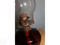 Lamparina a petroleo antiga / Vintage bronw glass oil lamp