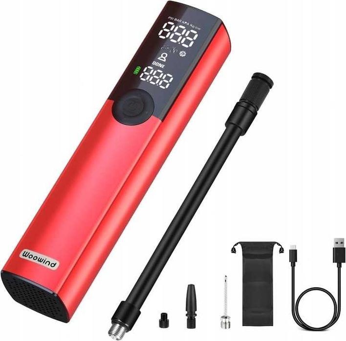 Woowind BP188 – Elektryczna pompka rowerowa 120 PSI BRAKI W ZESTAWIE