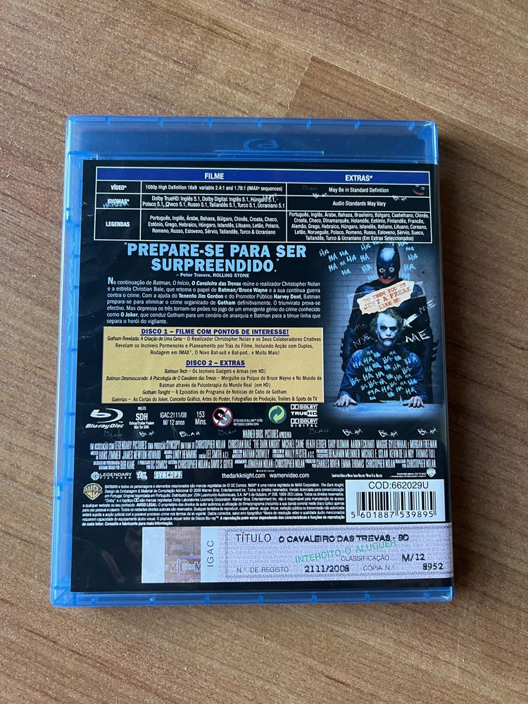 Batman O Cavaleiros das Trevas Blu-ray com legendas Português