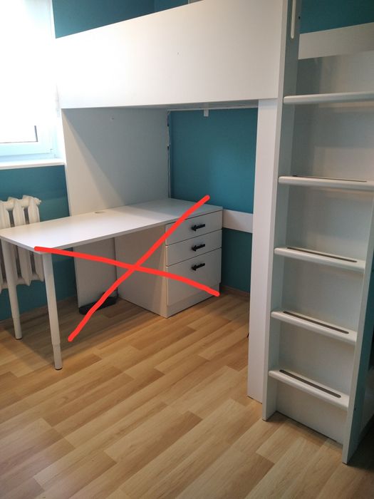 Łóżko piętrowe SMASTAD antresola