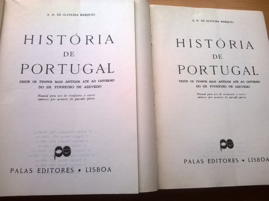 História de Portugal (2 vols.) - A. H. de Oliveira Marques