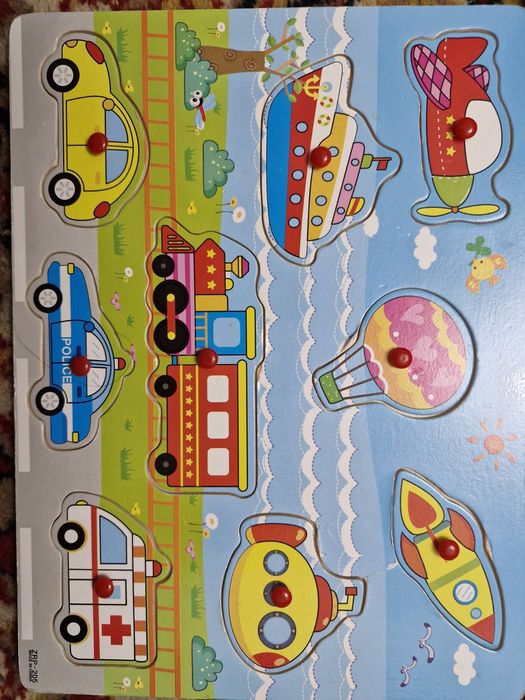 Дерев'яний пазл вкладиш Транспорт