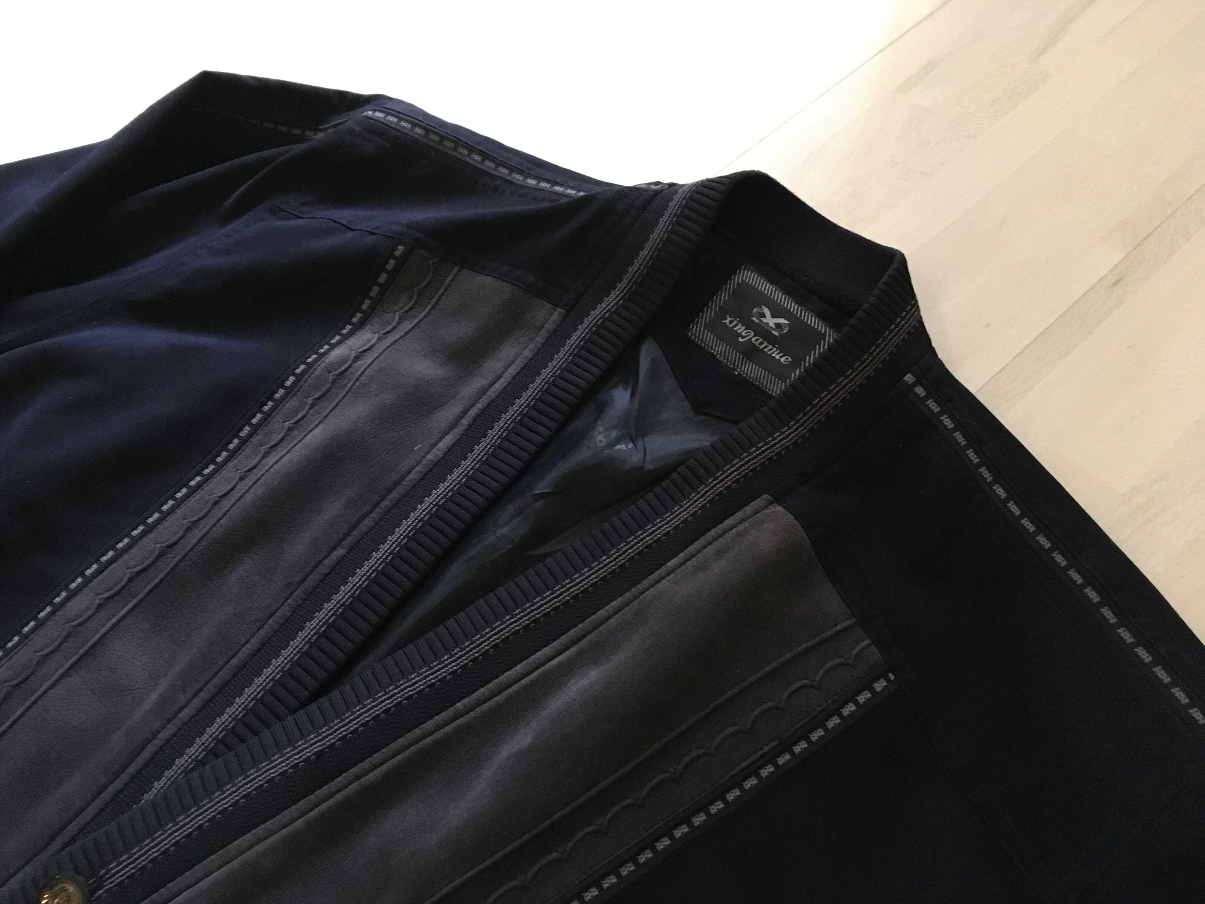 Kurtka Bluza Marynarkowa Męska Retro Zamszowa Wiosna Jesień XL