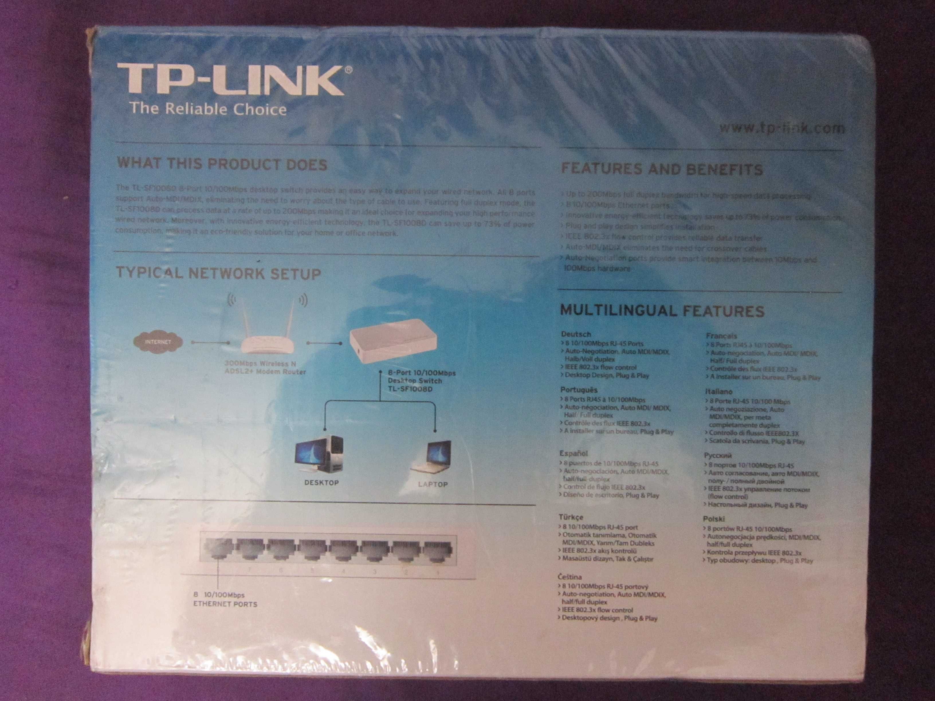 Switch TP-LINK TL-SF1008D Nowy zapakowany fabrycznie
