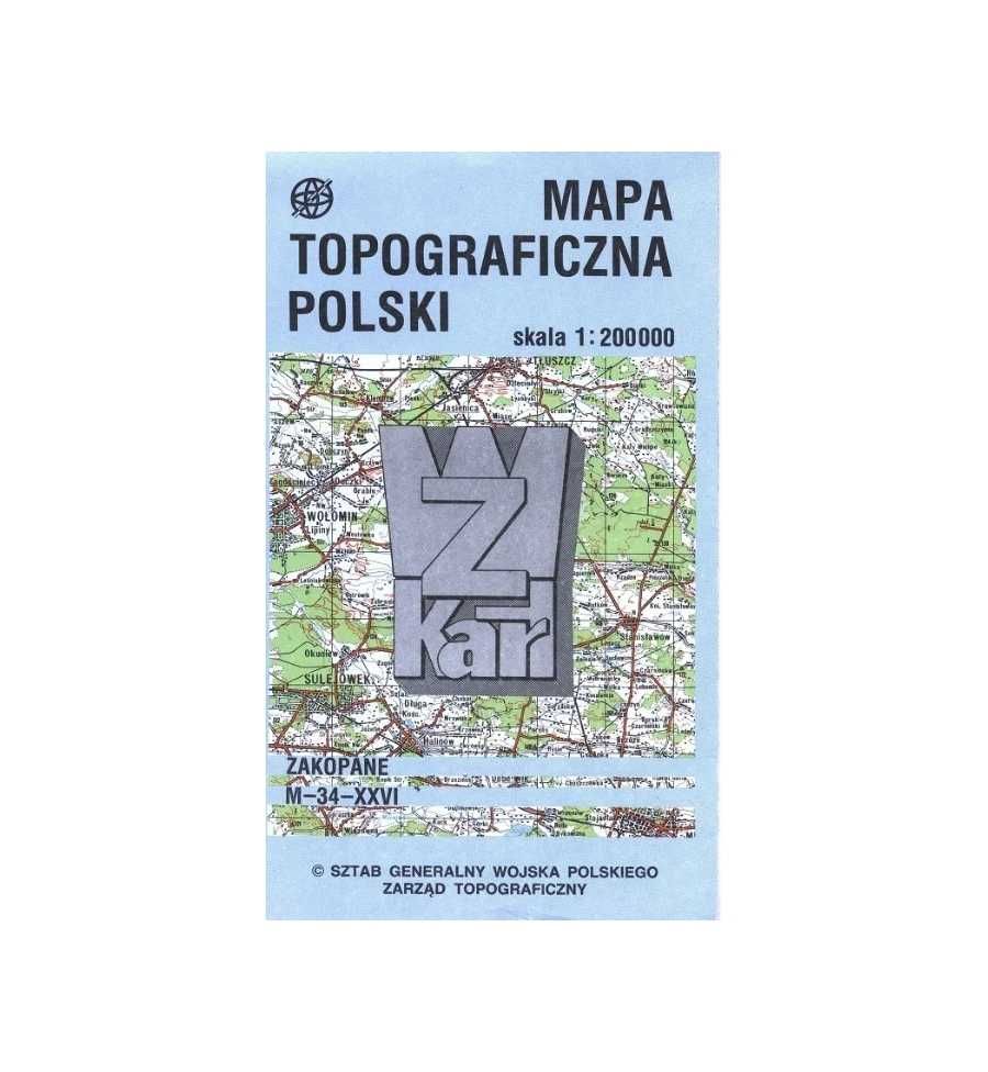 Mapa topograficzna Polski - Zakopane