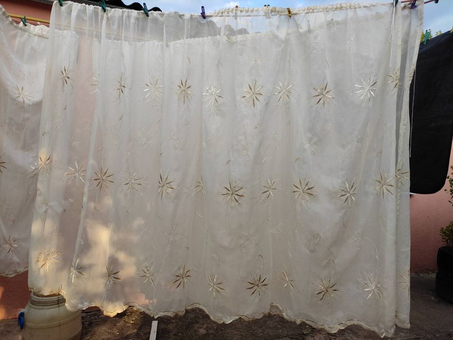 3 коротких оброблених тюлі / коротка тюль