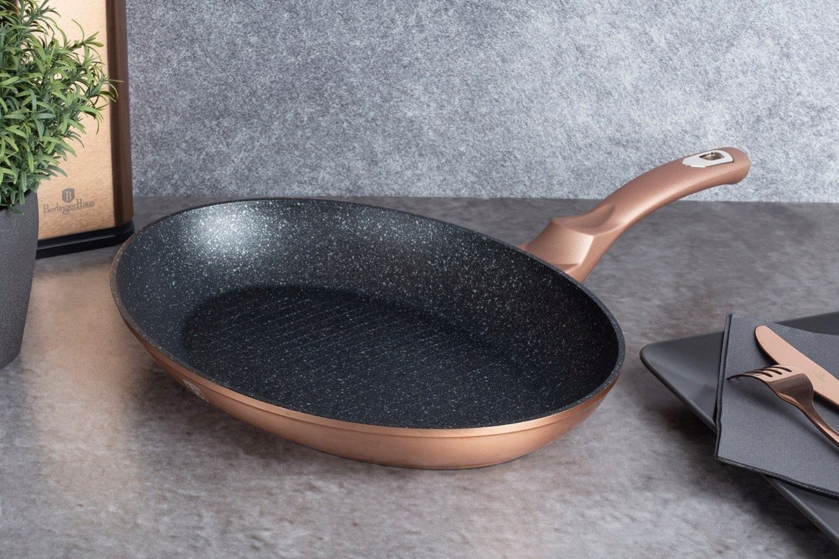 Patelnia grillowa Berlinger Haus Rose Gold 25 cm marmurowa