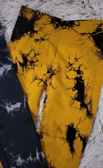 Damskie legginsy modelujące push up tie dye wysoki stan