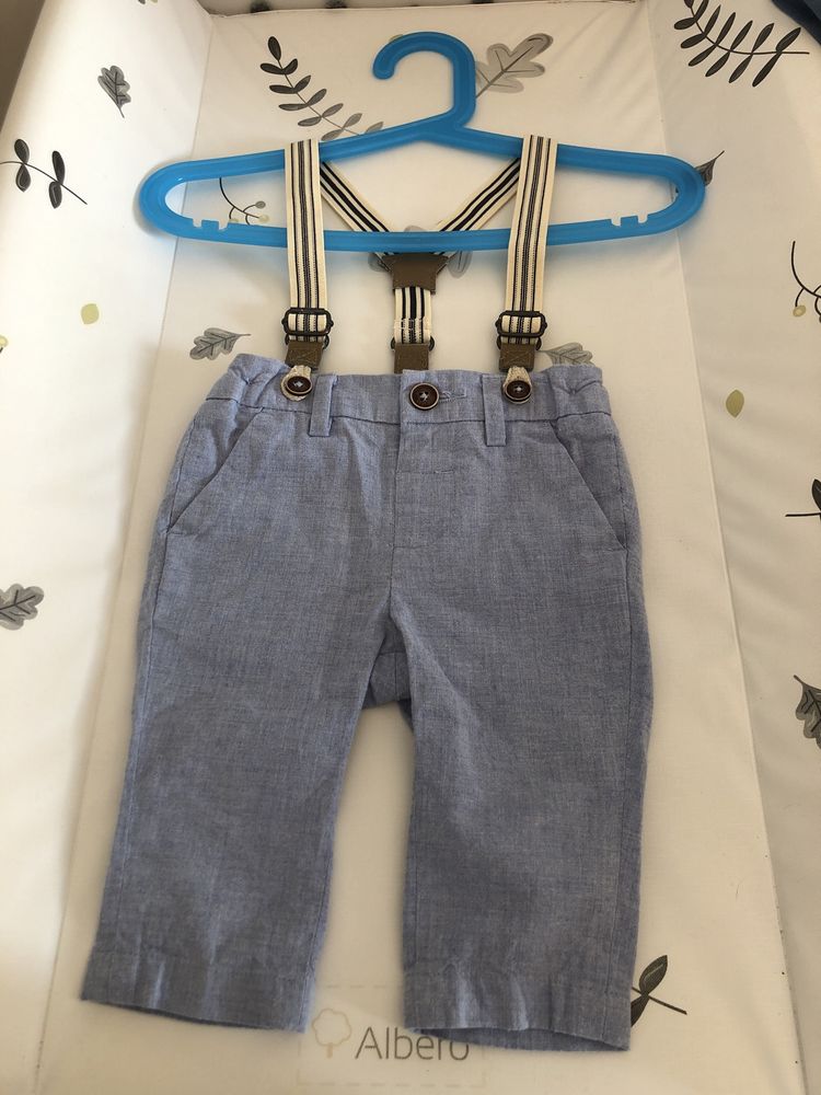 Spodnie na szelkach dla chłopca Next 62/68