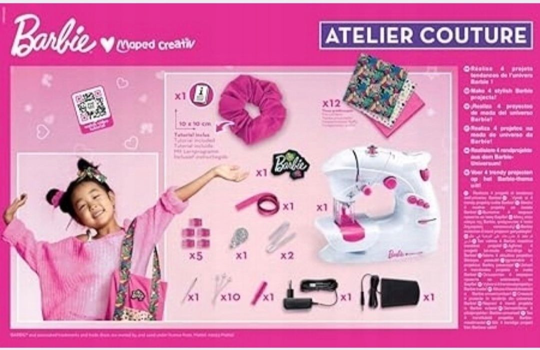 Nowa Maszyna do szycia  zestaw do szycia Maped Barbie akcesoria