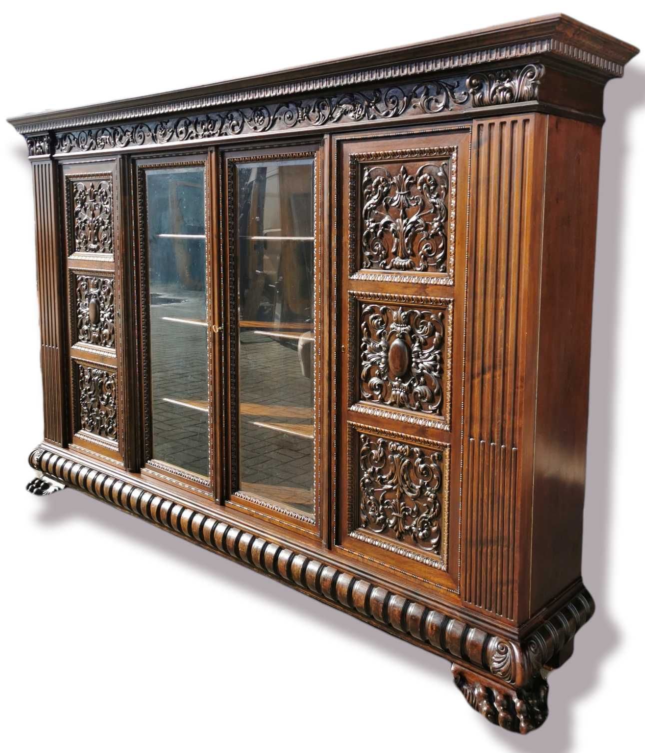 Wyjątkowy monumentalny neorenesansowy komplet gabinetowy z 1920 roku