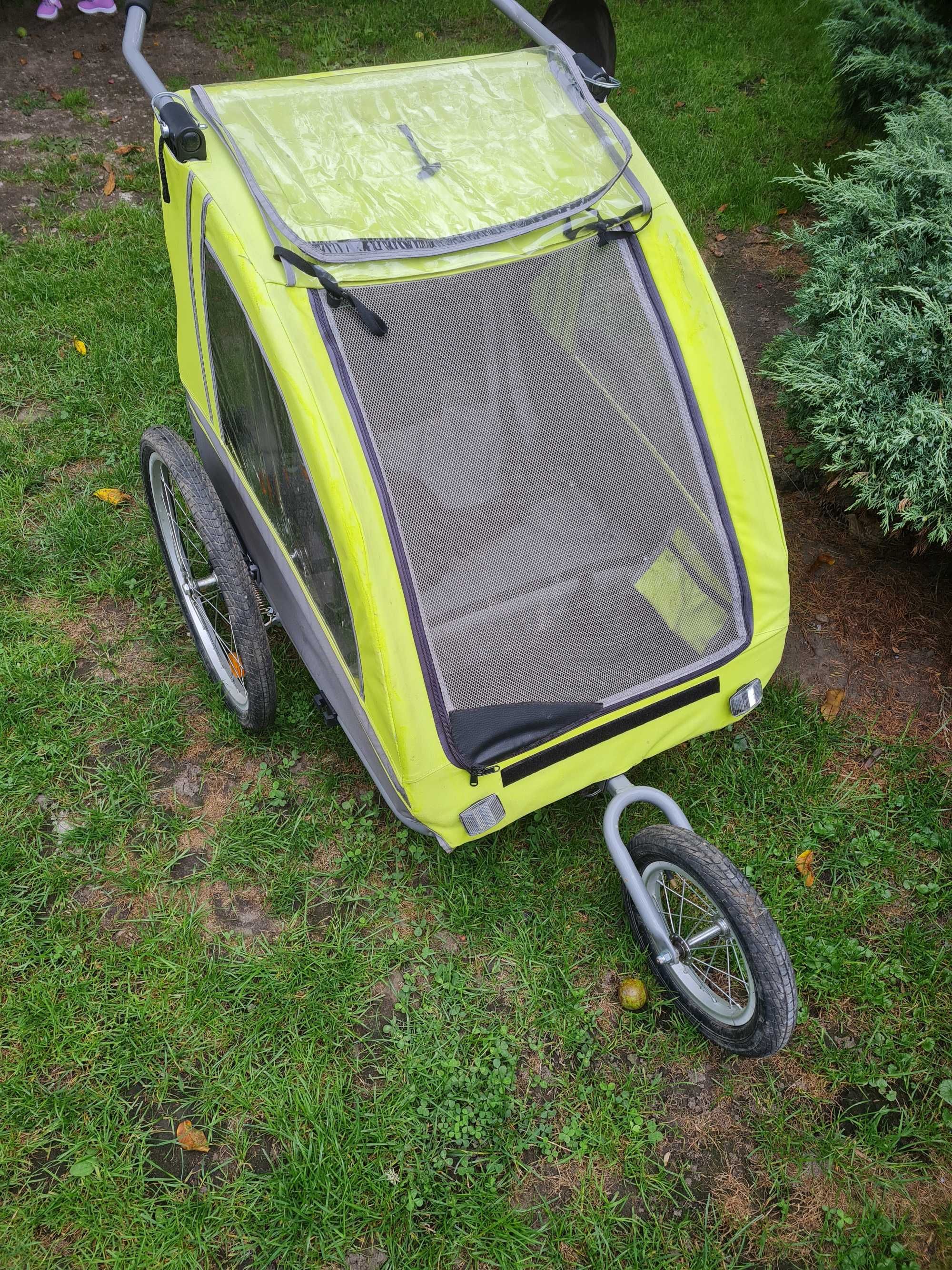 Przyczepka Dwuosobowa BlueBird Wózek Riksza Przyczepka Rowerowa