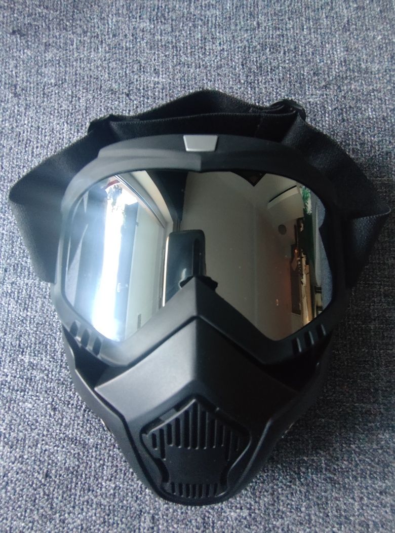 Nowa maska rowerowa motocyklowa, ochrona twarzy, regulacja.